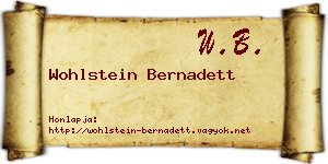 Wohlstein Bernadett névjegykártya